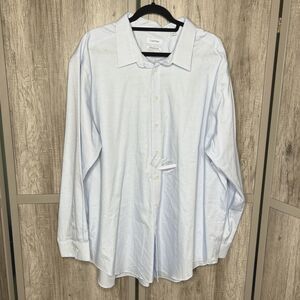 Calvin Klein Mens Infinite Non Iron Shirt Button Up Blue Size 20 36/37 NEW